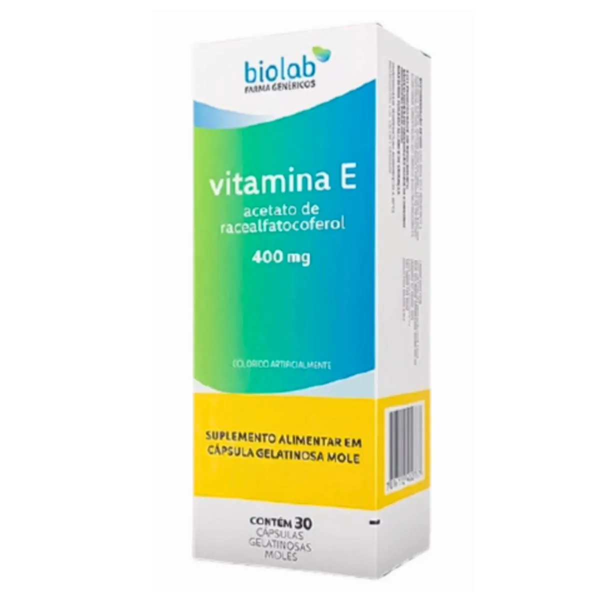 Vitamina E 400mg Biolab Vitamina da Beleza 30cps sem sabor