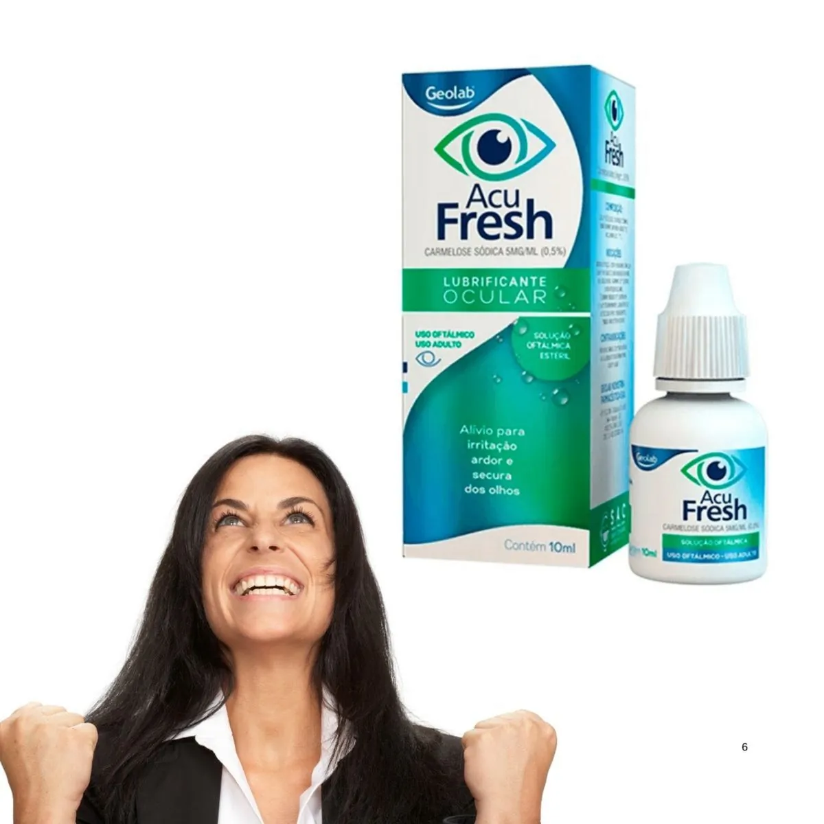 Colirio Lubrificante Ocular Acufresh Carmelose 10ml kit 4