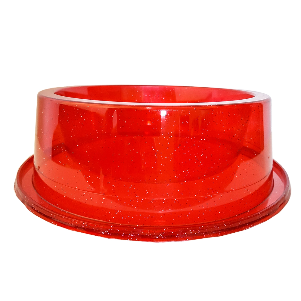 Comedouro Medio Antiformiga 1000 Ml Cx C/20 Vermelho Transparente Glitter