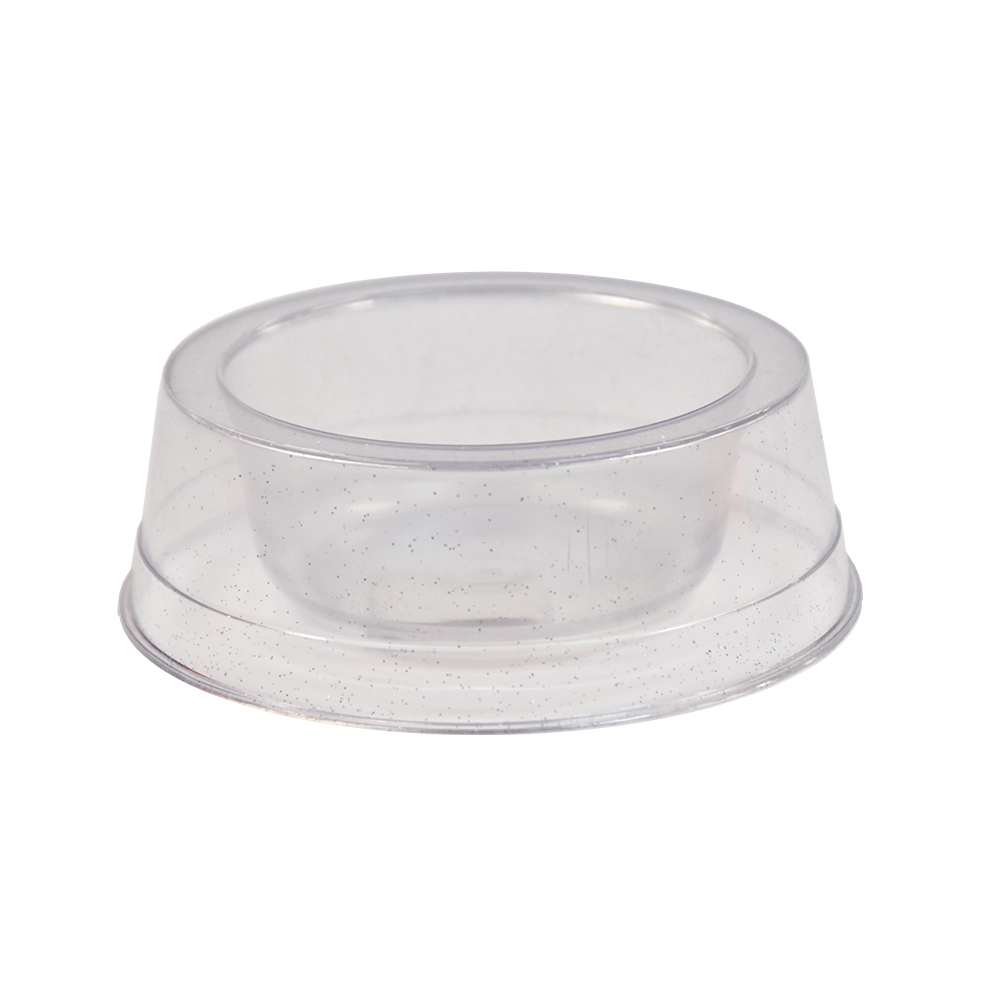 Comedouro Pet Toys Grande Simples Transparente Com Glitter 1900 Ml