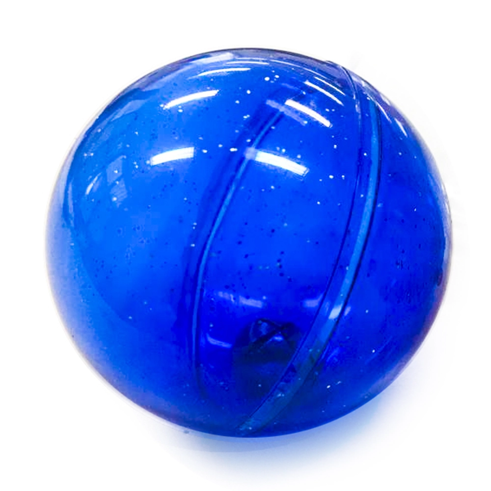Brinquedo Pet Toys Bolinha Acrílica Com Guizo Para Gatos Azul Com Glitter