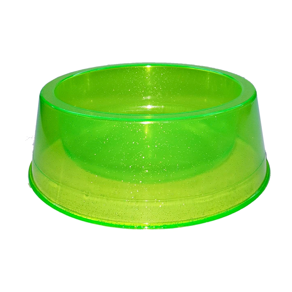 Comedouro Pet Toys Grande Simples Verde Transparente Com Glitter 1900 Ml