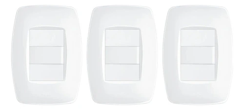 Interruptor Simples Com Placa 4x2 Fame Elegance - Kit 3 Un. Branco