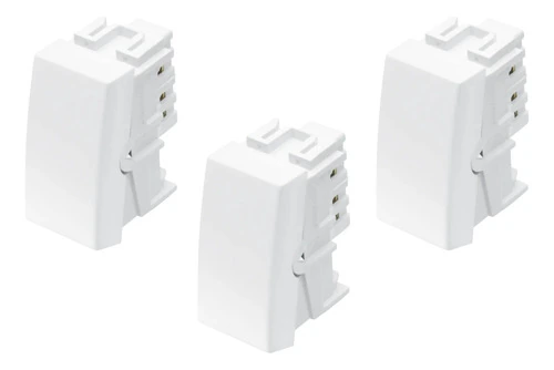 3 Un Módulo Interruptor Simples 10a/250v Fame Elegance 16 A/branco 250v