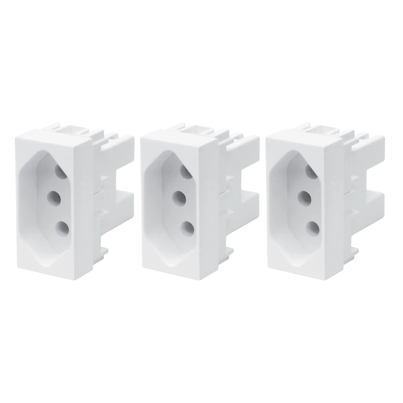 3 Un Módulo Tomada 2p+t 10a/250v Fame Elegance Branco Branco
