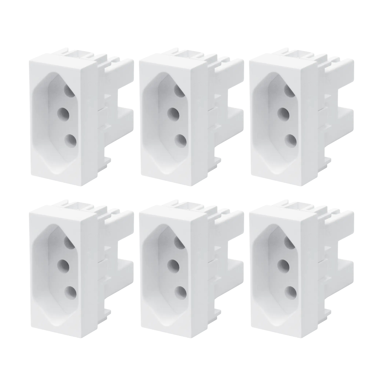 6 Un Módulo Tomada 2p+t 10a/250v Fame Elegance Branco Branco