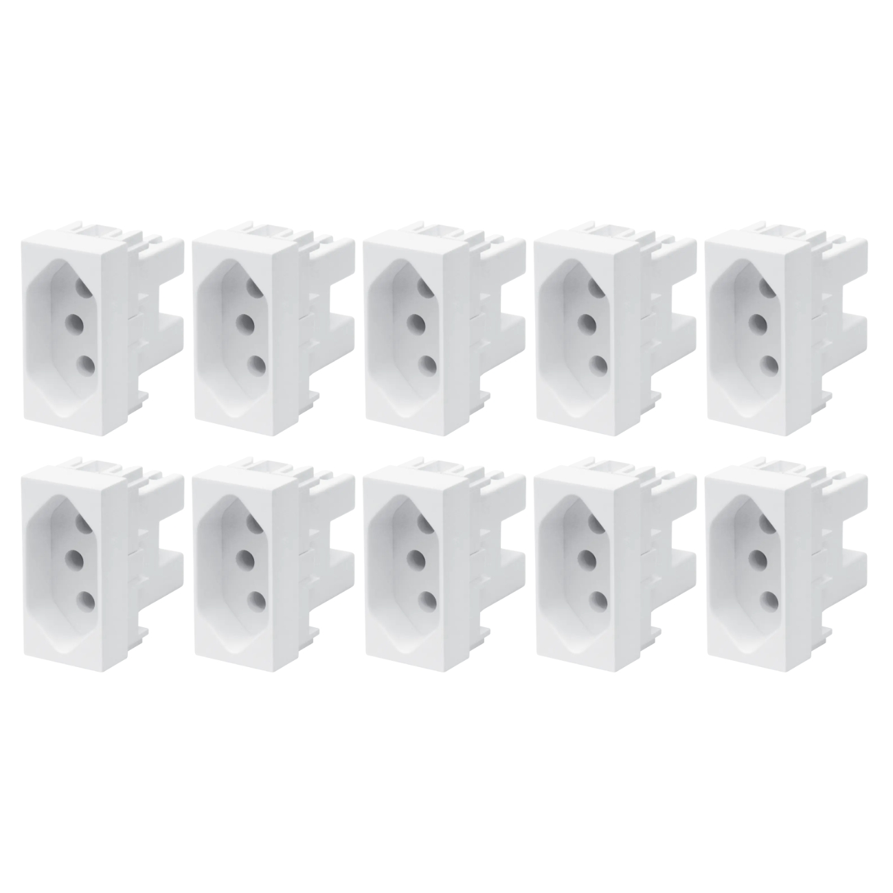 10 Un Módulo Tomada 2p+t 10a/250v Fame Elegance Branco Branco