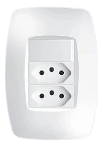 Interruptor + 2 Tomadas 2p+t 10a/250v 4x2 Fame Elegance Branco