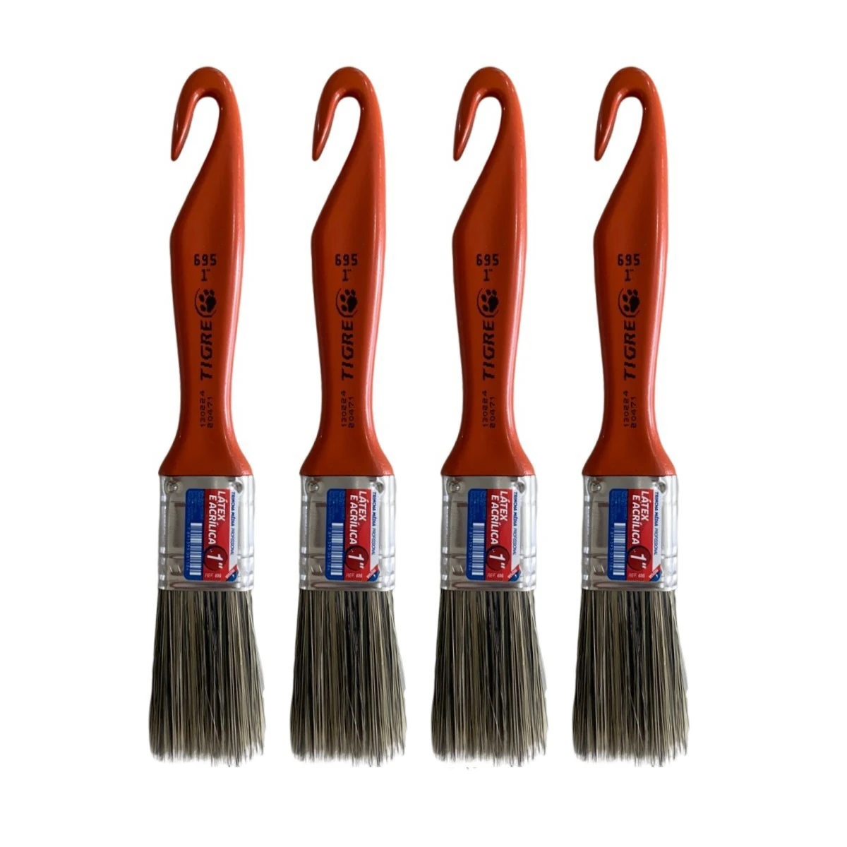 Kit 4 Trincha Pincel P/ Pintura Látex Acrílica 1 Tigre