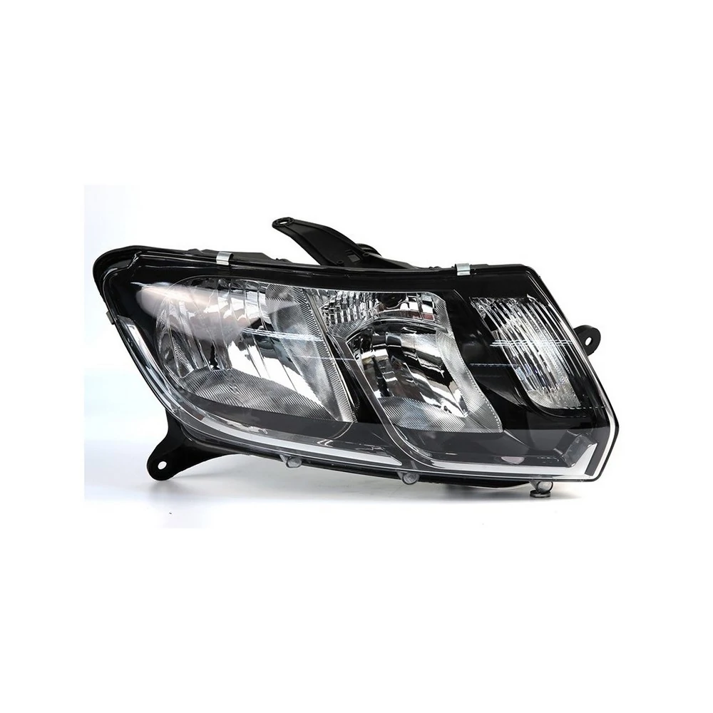 Farol Principal RENAULT LOGAN/SANDERO Lado Direito Máscara Negra com Friso Cromado - FABRICIO MG04050R