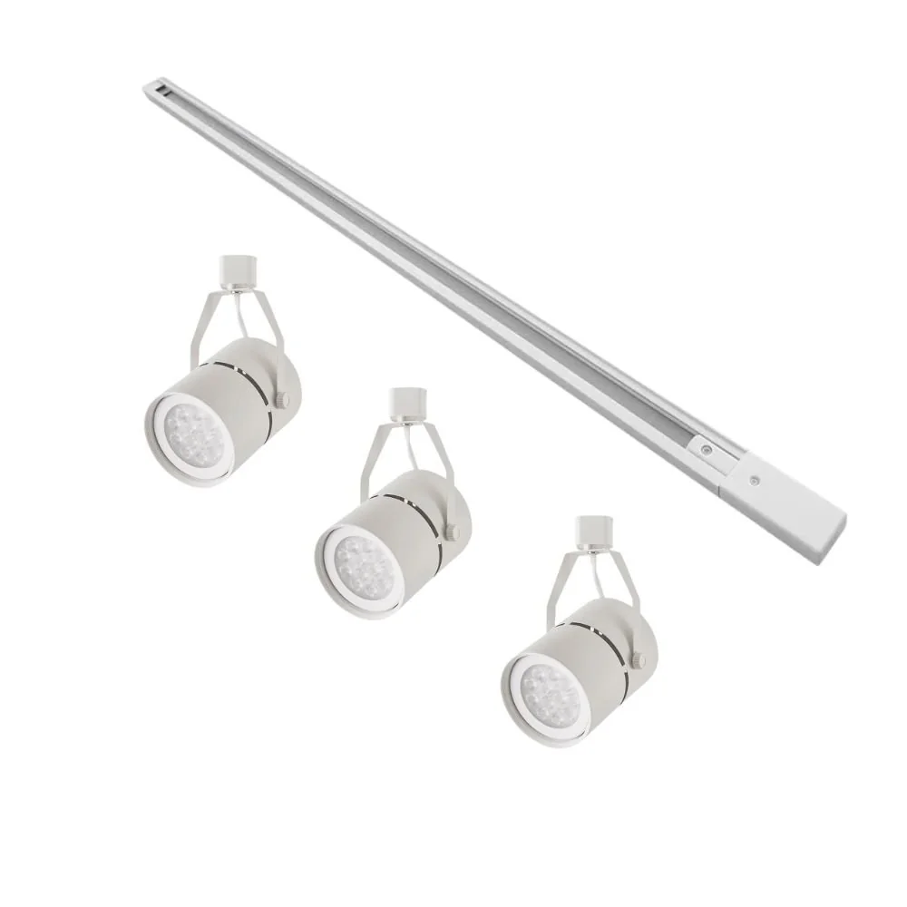 Kit Trilho 1 Metro Com 3 Spots Nordecor Classic Par 30 E27 Bivolt Branco