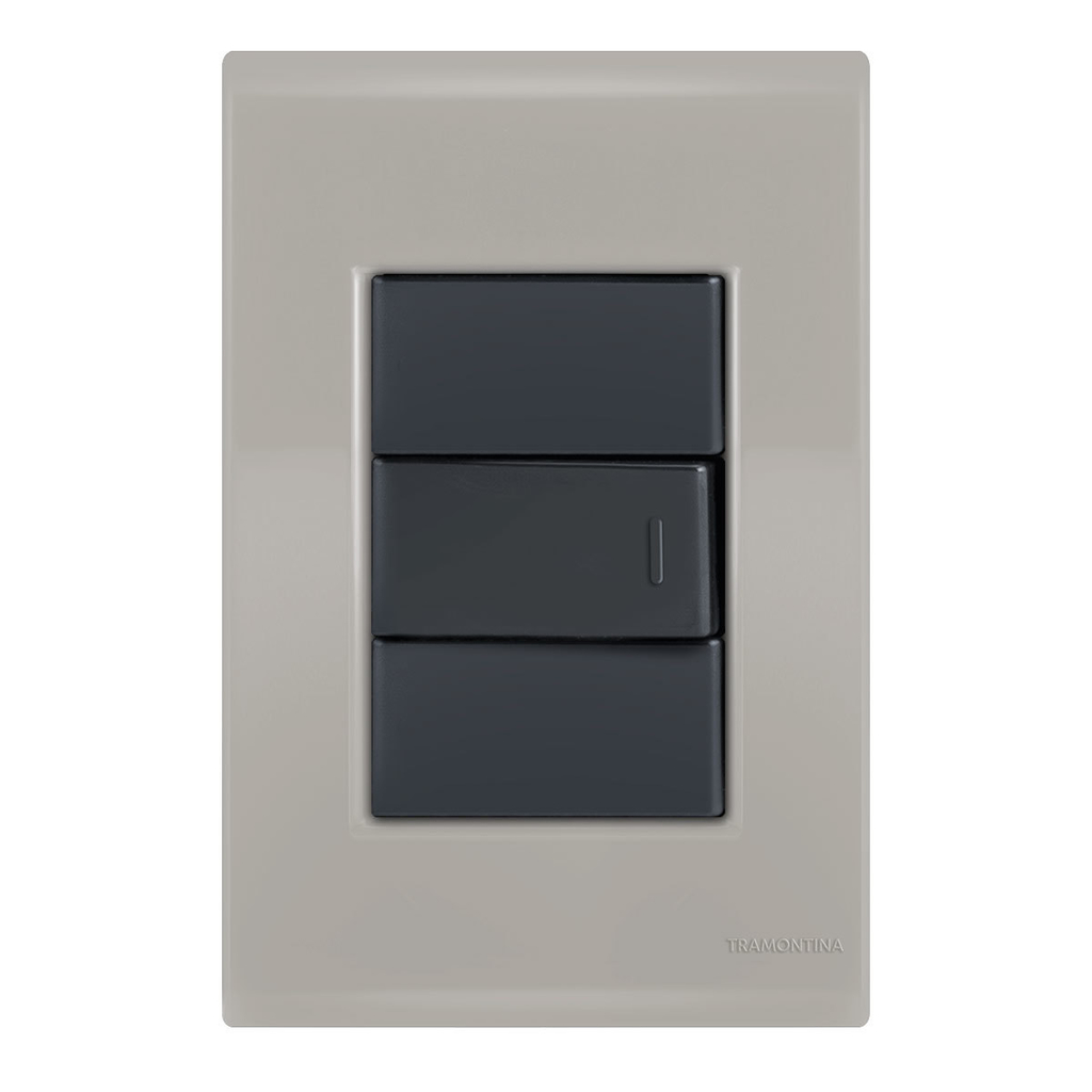 Conjunto 1 Interruptor Paralelo - Tramontina Liz Fendi / Grafite - Tlfg003