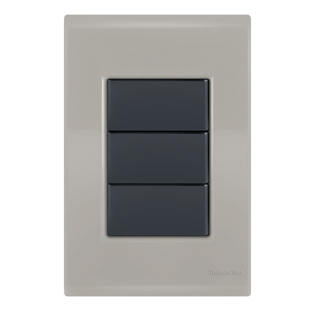 Placa Cega 4x2 - Tramontina Liz Fendi / Grafite - Tlfg035