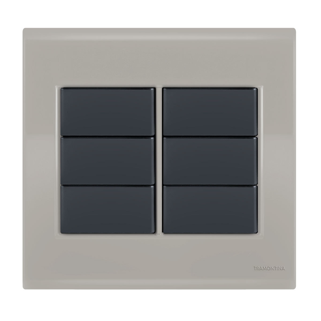 Placa Cega 4x4 - Tramontina Liz Fendi / Grafite - Tlfg040