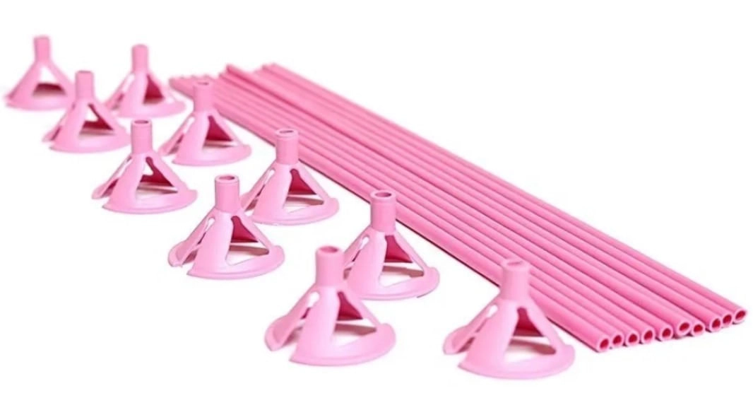 Conj Pega Balao Ke Doce Rosa C/10un