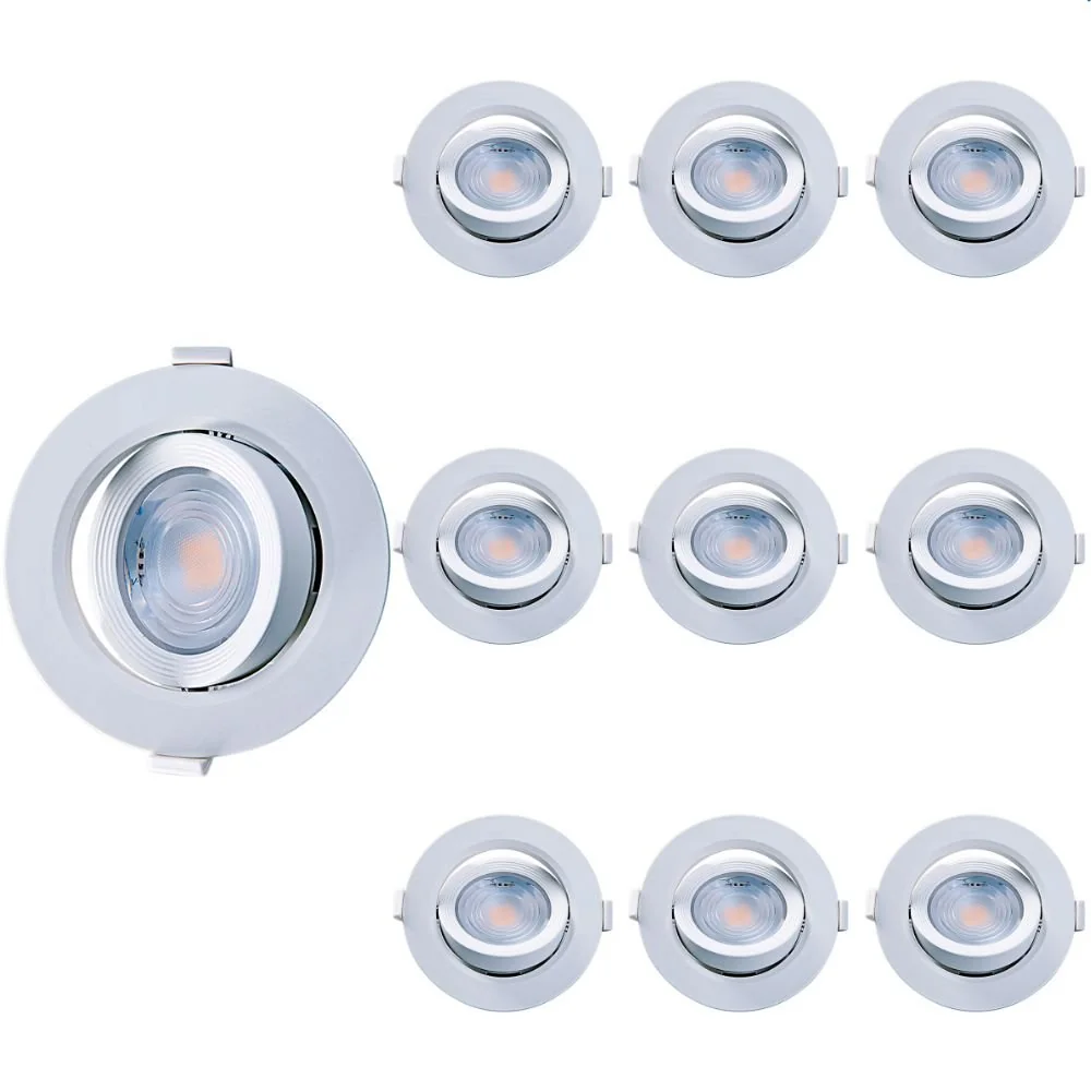 10 Spot De Led Taschibra Alltop Par 20 Redondo 7w Bivolt 4000k Luz Neutra