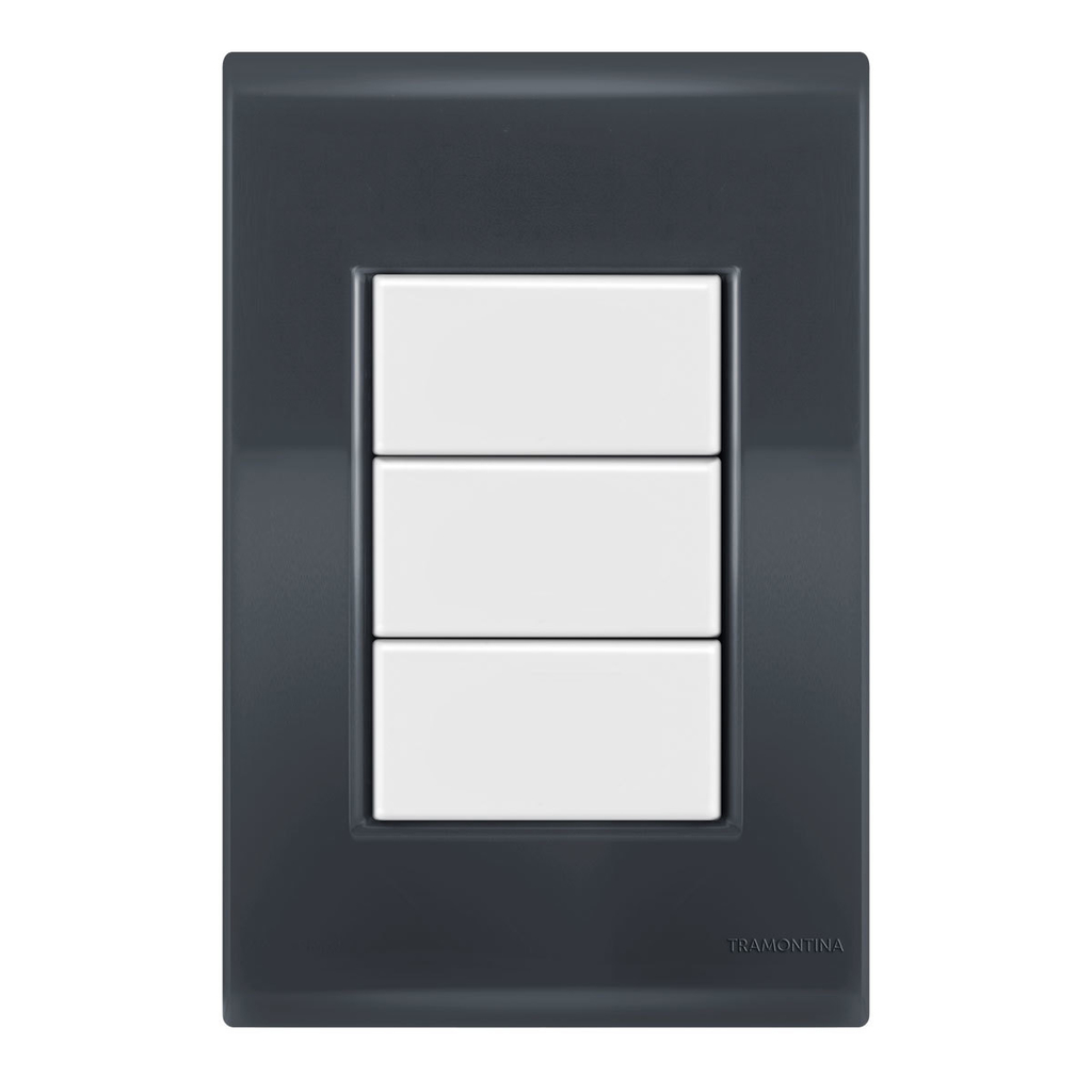 Placa Cega 4x2 - Tramontina Liz Grafite / Branco - Tlgb035