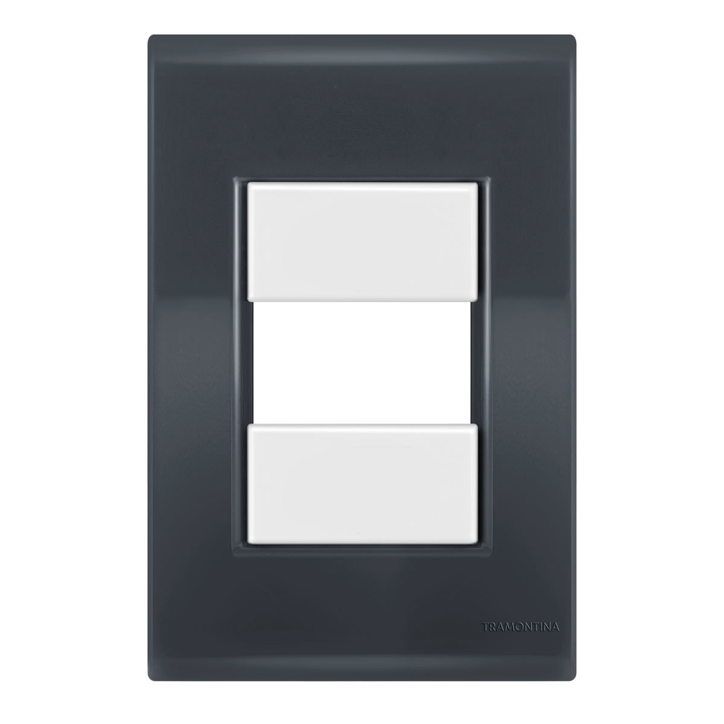 Placa 1 Módulo 4x2 - Tramontina Liz Grafite / Branco - Tlgb036