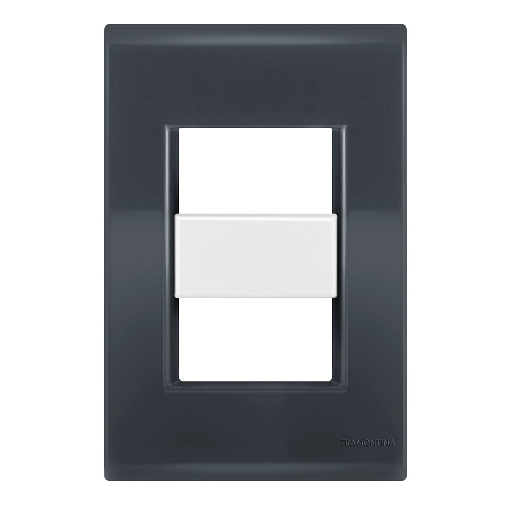 Placa 2 Módulos 4x2 - Tramontina Liz Grafite / Branco - Tlgb037
