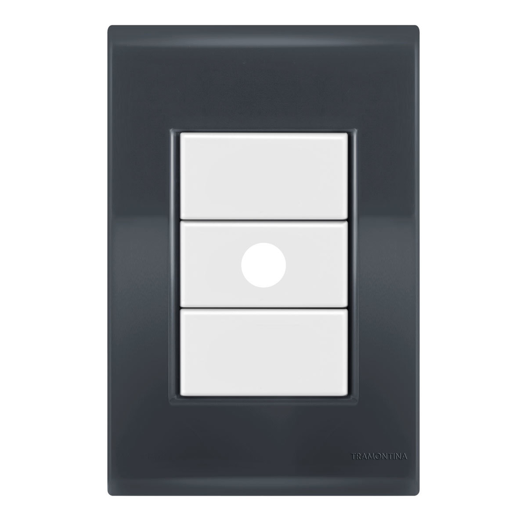Placa 1 Saída De Fio 4x2 - Tramontina Liz Grafite / Branco - Tlgb039