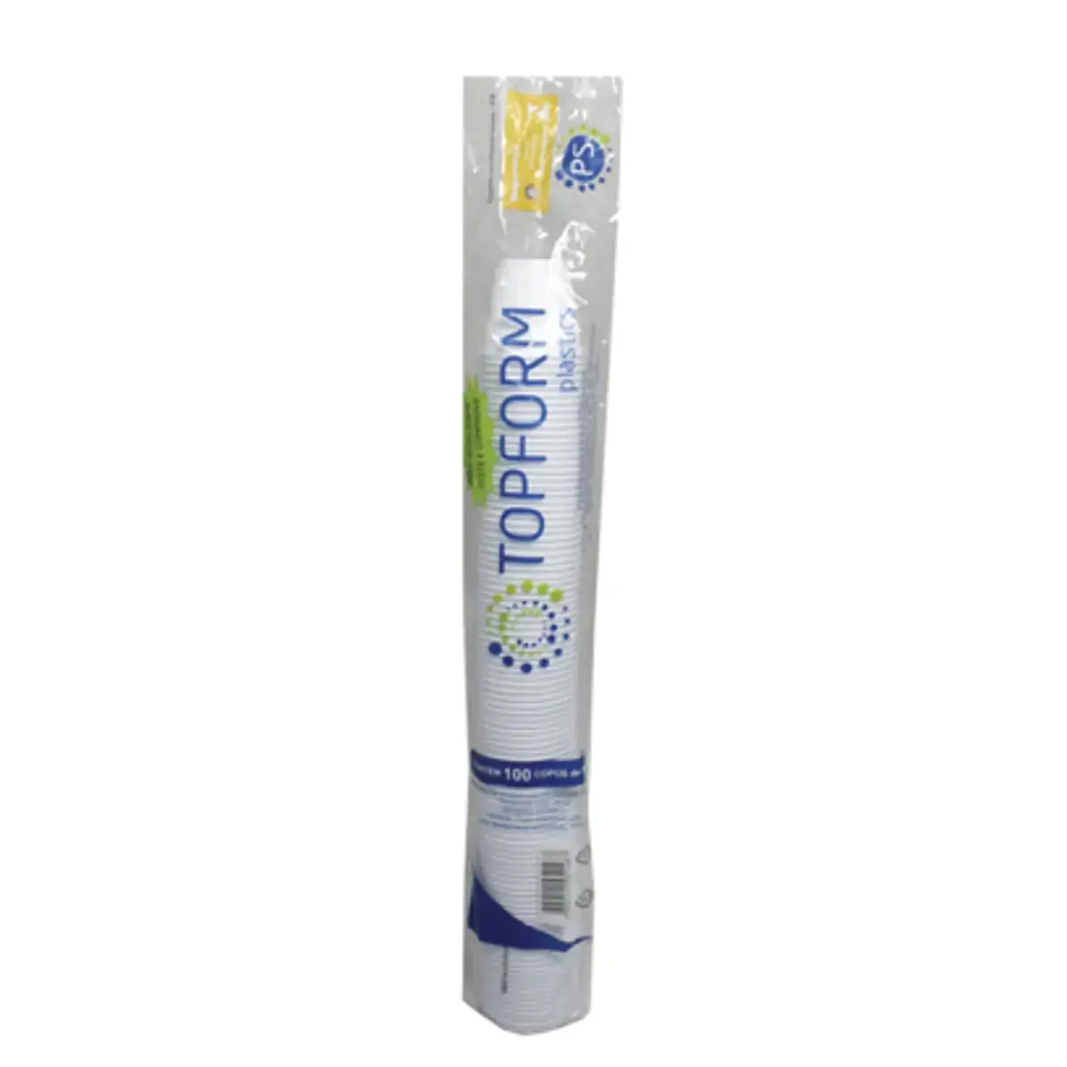 Copos Descartáveis Brancos TOPFORM 50ml com 100 Unidades