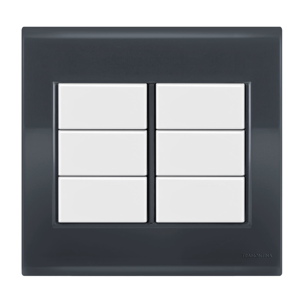 Placa Cega 4x4 - Tramontina Liz Grafite / Branco - Tlgb040