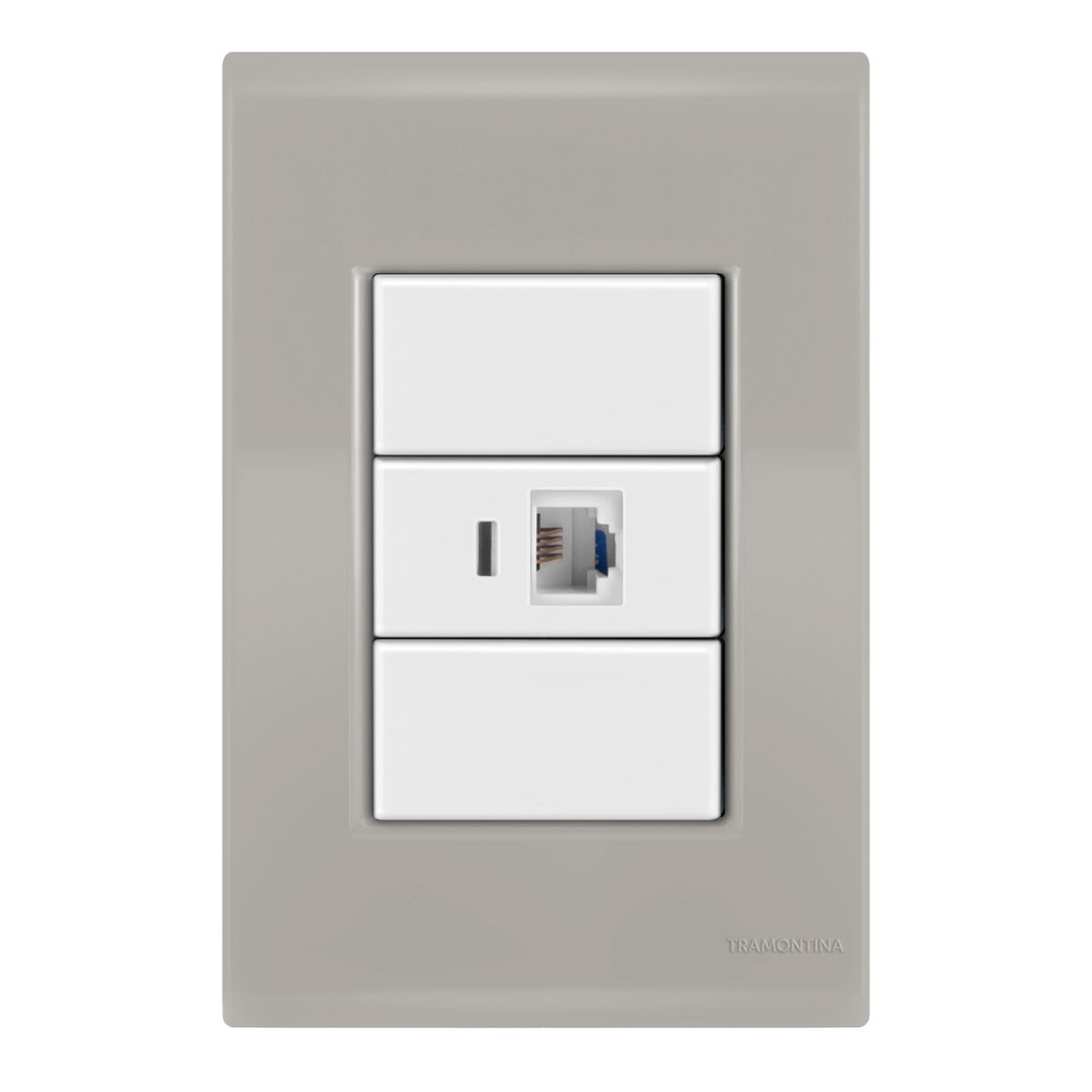 Conjunto 1 Tomada Rede Rj45 - Tramontina Liz Fendi / Branco - Tlfb033
