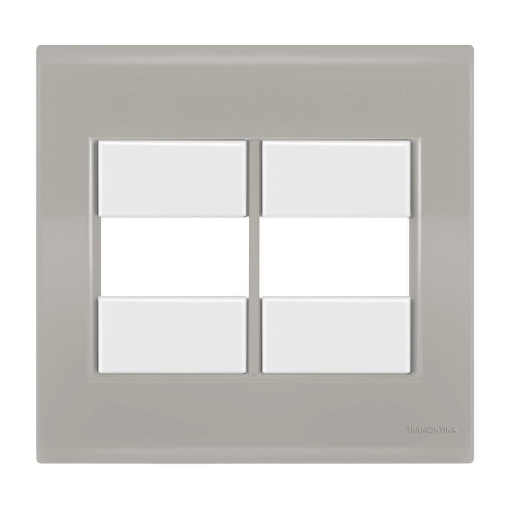 Placa 2 Módulos 4x4 - Tramontina Liz Fendi / Branco - Tlfb041
