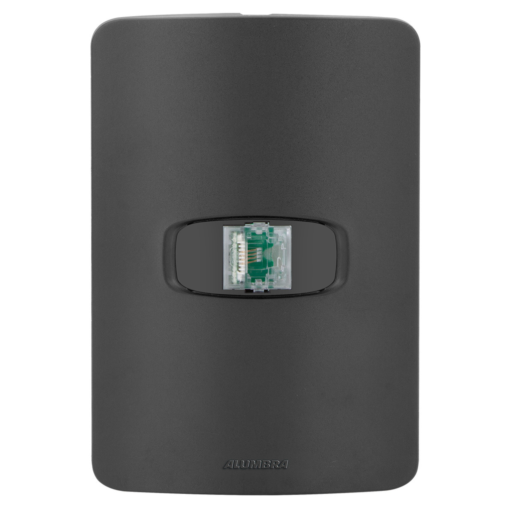 Conjunto 1 Tomada Telefone Rj11 - Alumbra Gracia Black Maxx - Gbmx031