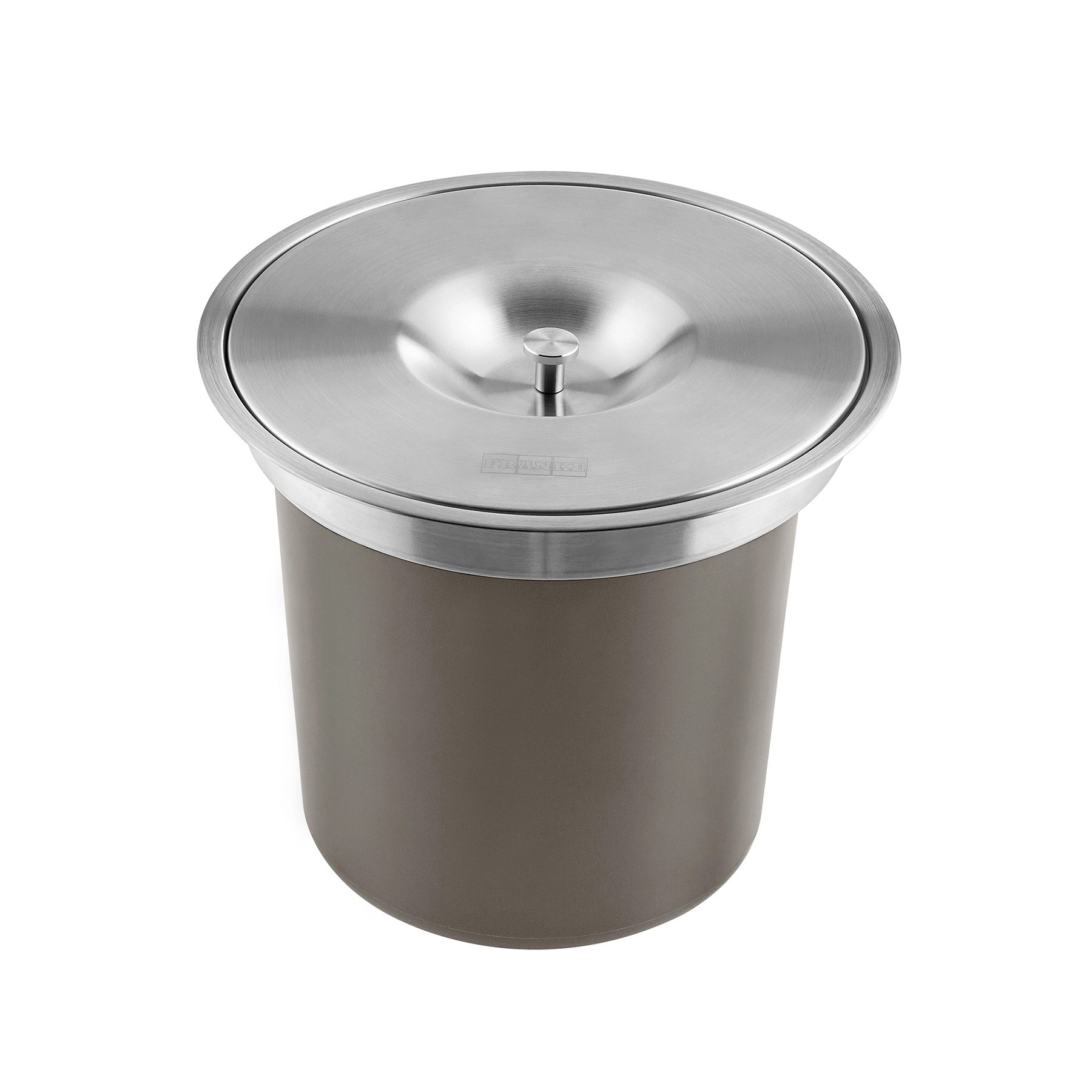 Lixeira para Cozinha de Embutir 5L Metal Inox Manual Pia Prata Sobrepor Franke