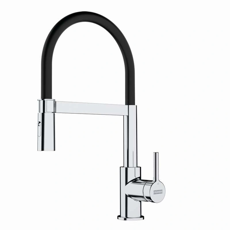 Misturador Monocomando Lina Dual Jet Alto Brilho E Preto Franke