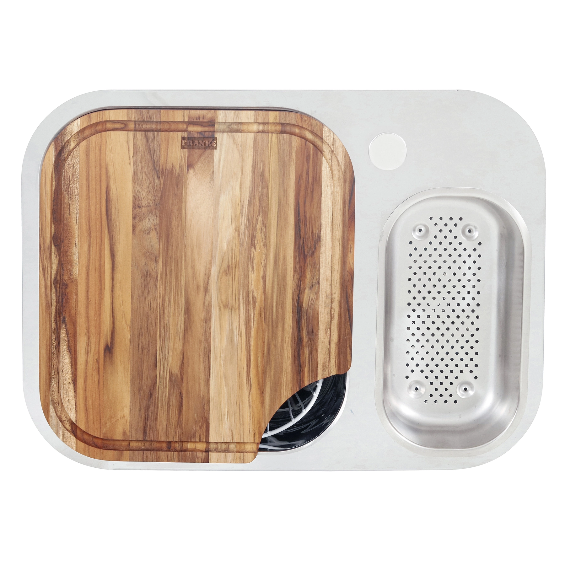 Cuba para Cozinha Dupla de Embutir 60x45x18cm Aço Inox 4,5 Brilhante Franke
