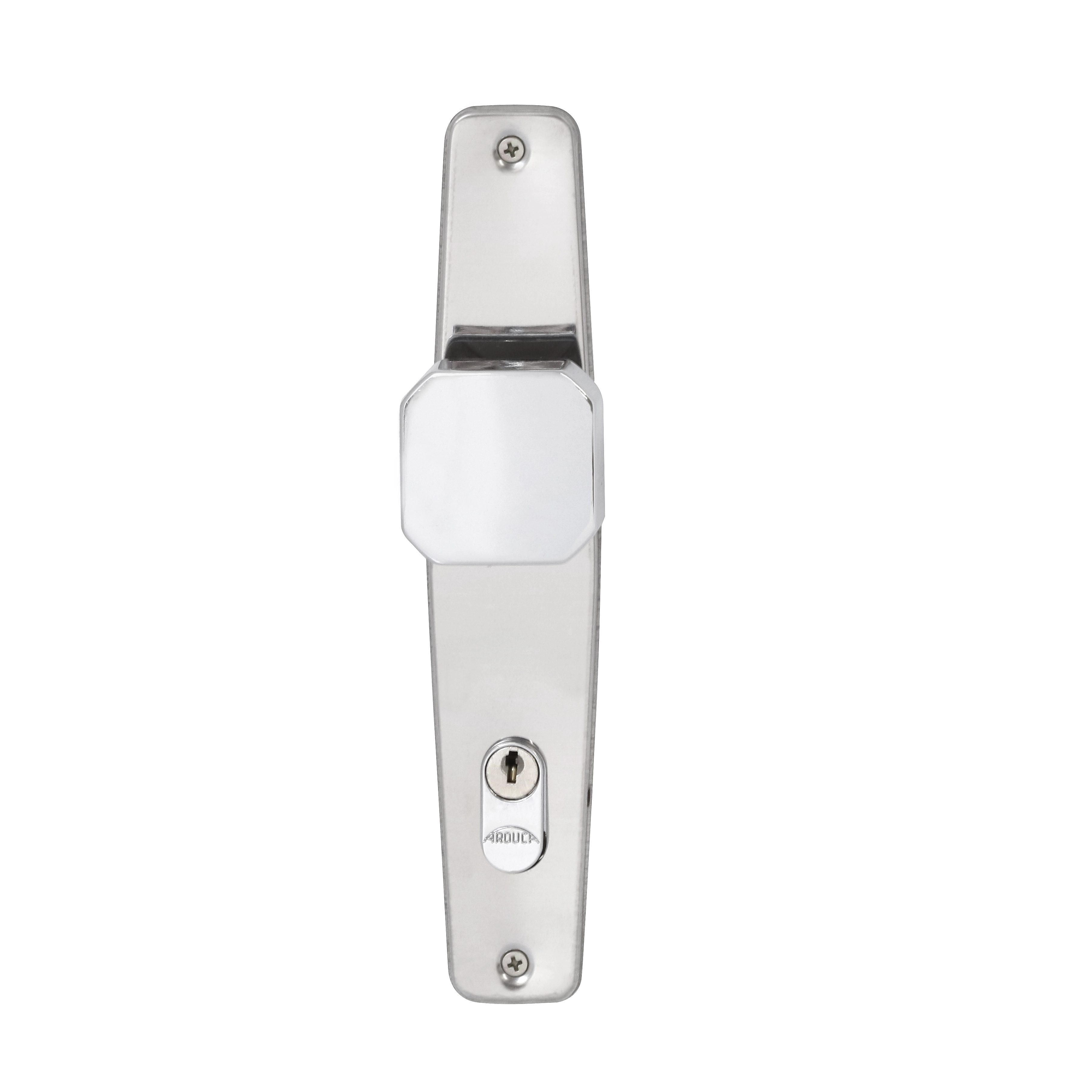 Fechadura Arouca para Porta de Entrada Cromado 55mm Chave Simples Due