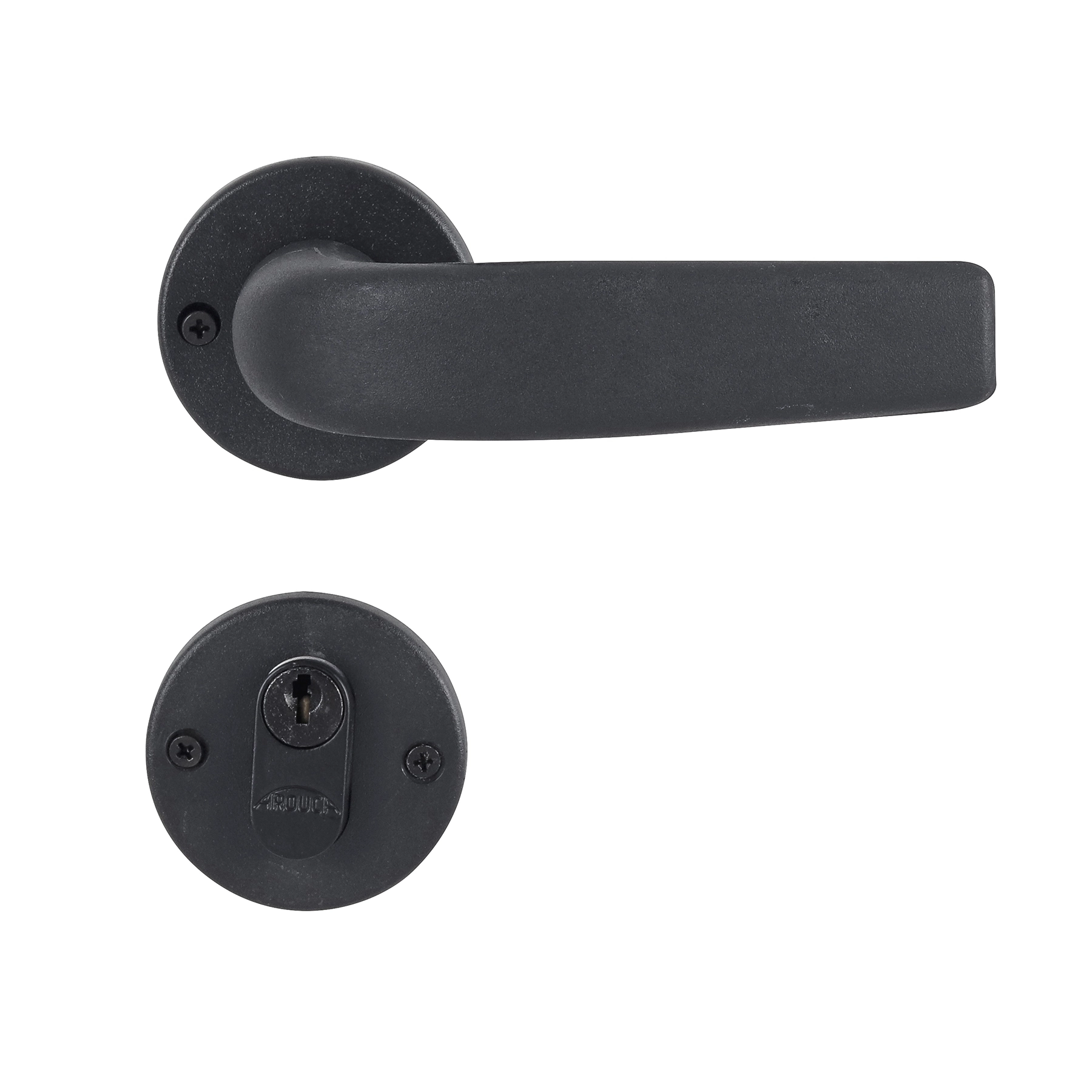 Fechadura Arouca para Porta de Entrada Preto 40mm Chave Simples Ecco