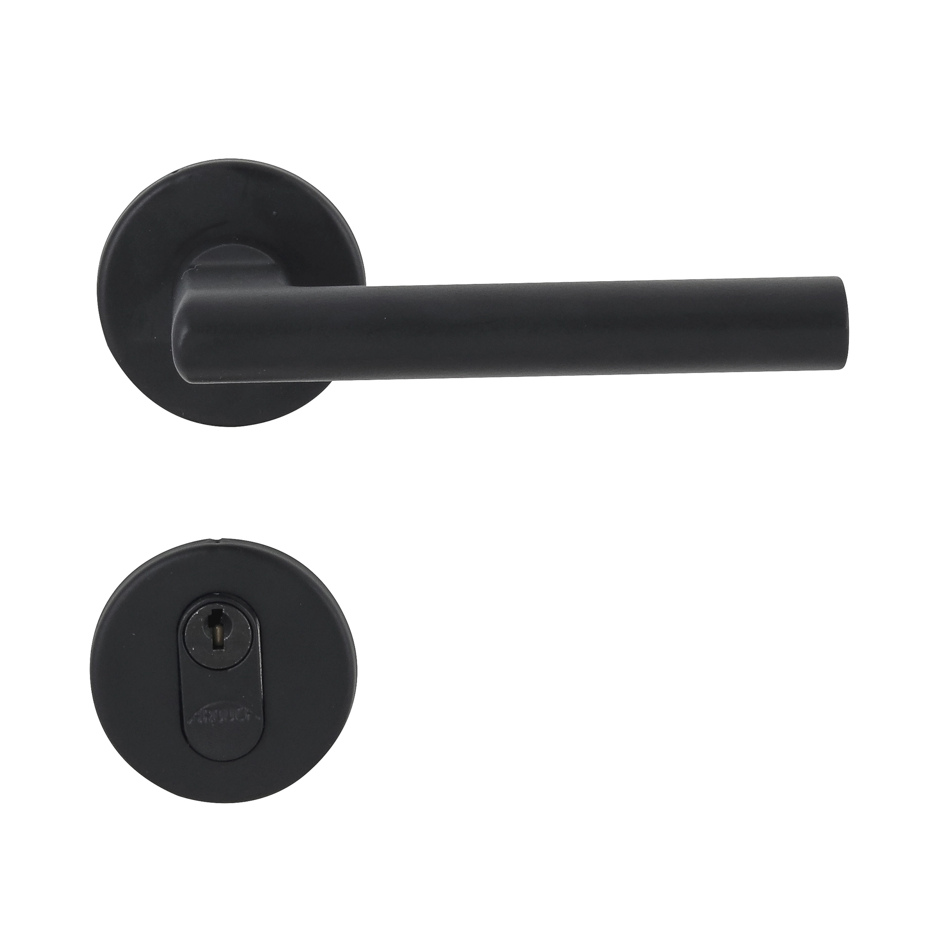 Fechadura Arouca para Porta de Entrada Preto 55mm Chave Simples Reta