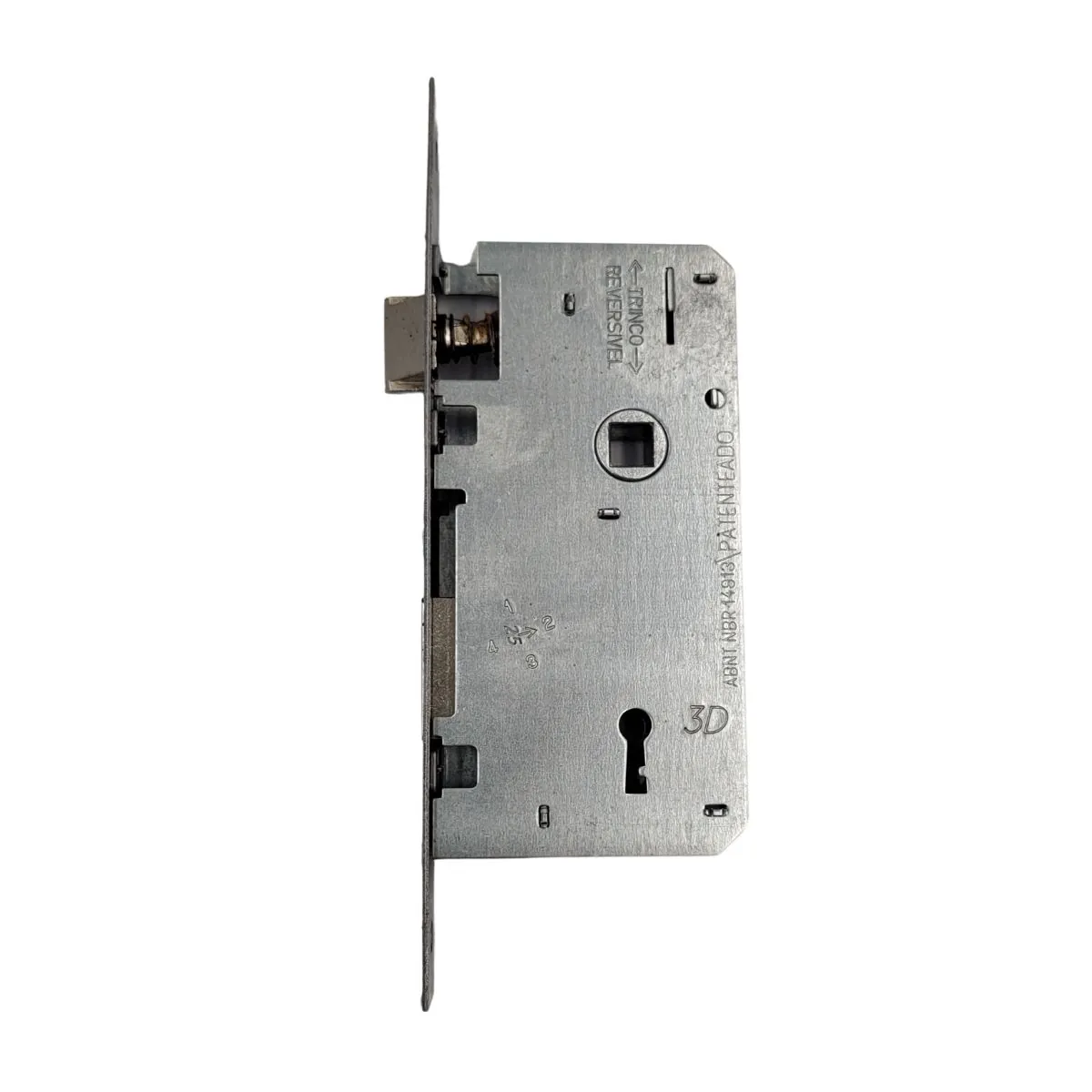 Máquina Avulsa Fechadura Arouca Interna 6040 40mm Inox Polido