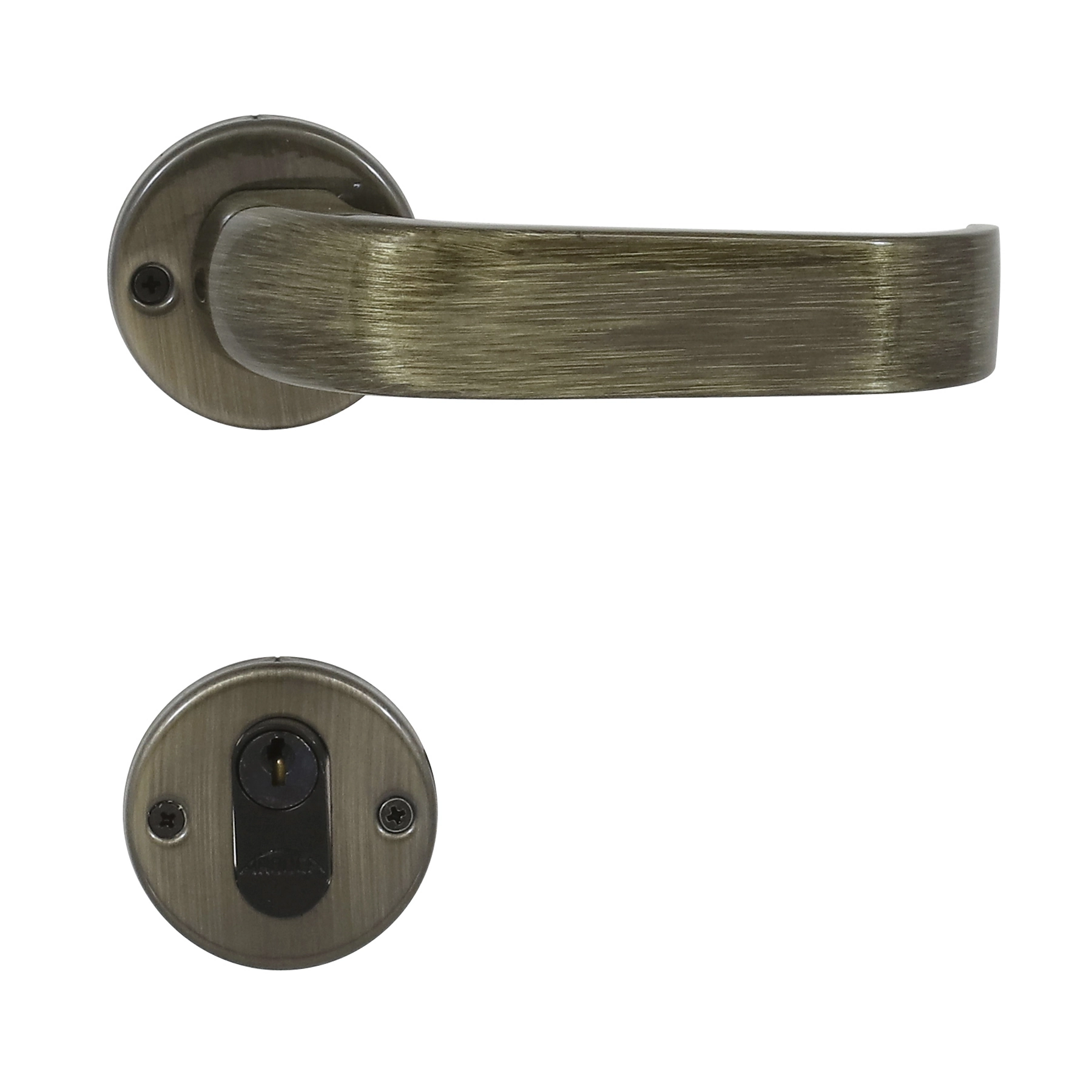 Fechadura para Porta de Entrada Arouca Una Z Antique (Oxidado) 40mm Aço Inox Chave Simples
