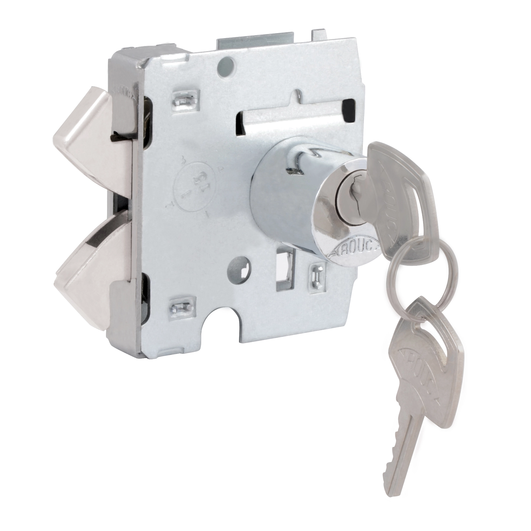 Fechadura Asa de Avião para Porta Interna Arouca Blindex Cromado n/amm Aço Inox Chave Simples