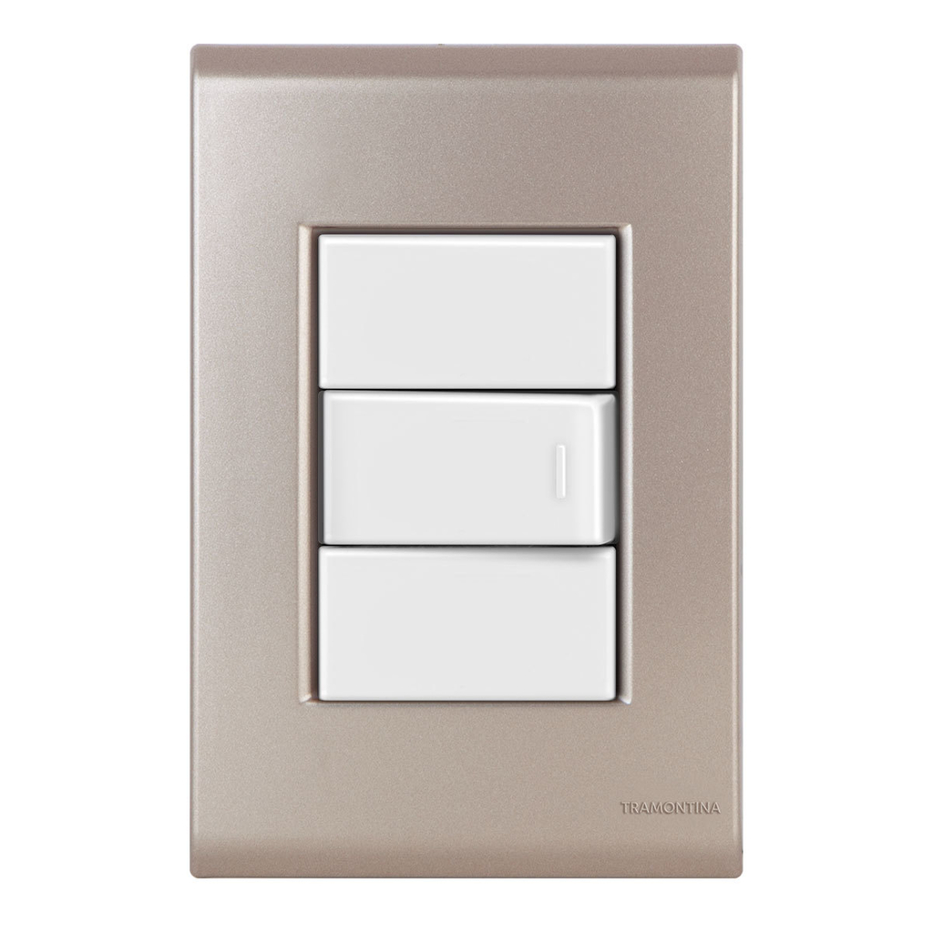 Conjunto 1 Interruptor Paralelo - Tramontina Liz Ouro Velho / Branco - Tlob003