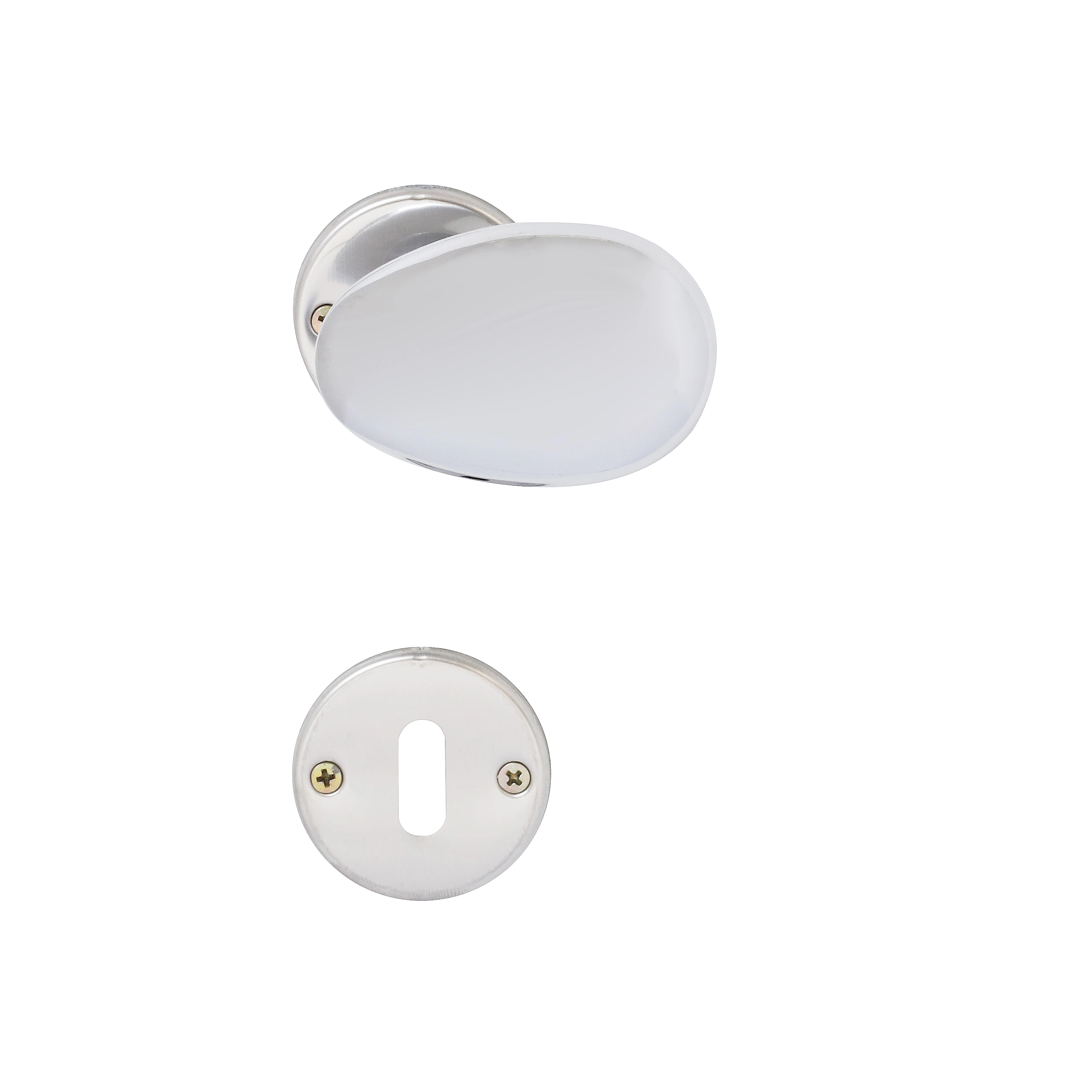 Fechadura Arouca para Porta Interna Cromado 40mm Chave Simples Ovo Z