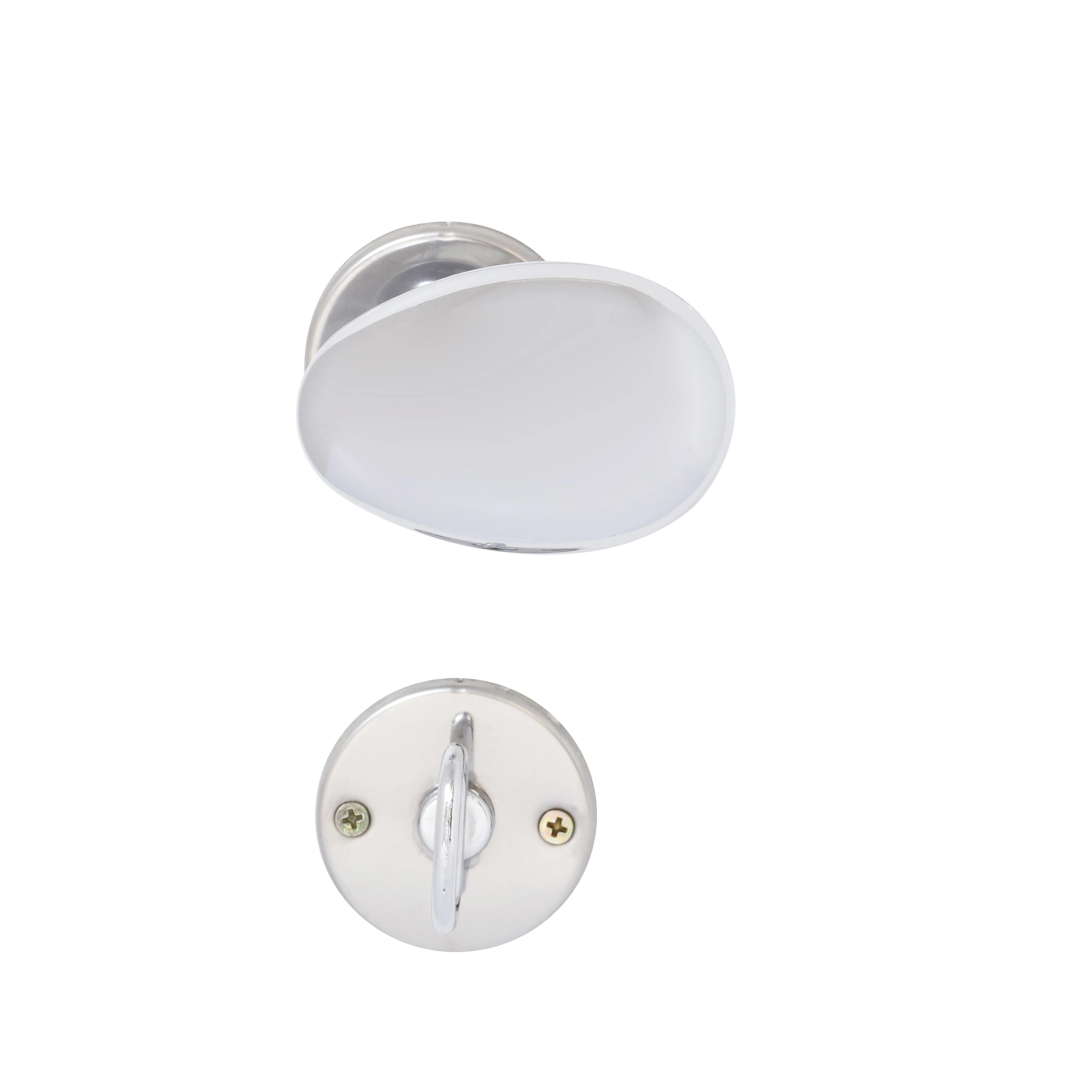 Fechadura Arouca para Porta do Banheiro Cromado 40mm Chave Simples Ovo Z