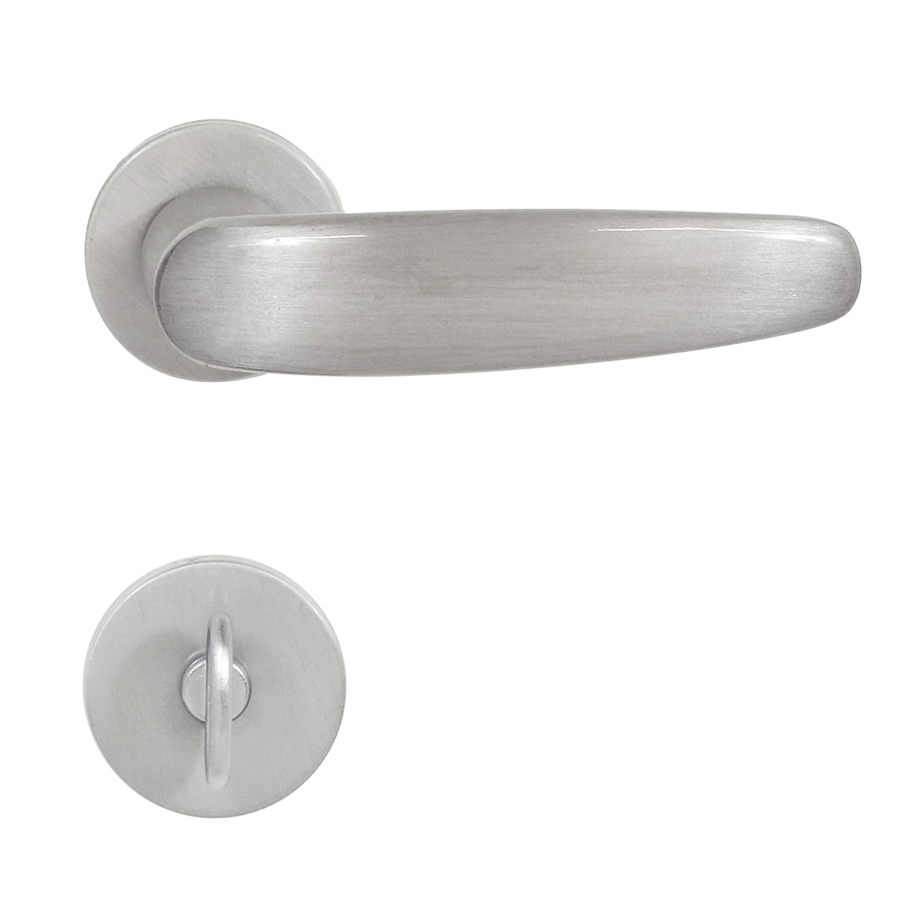 Fechadura para Porta de Banheiro Acetinado 40mm Comum com Roseta Polo Arouca
