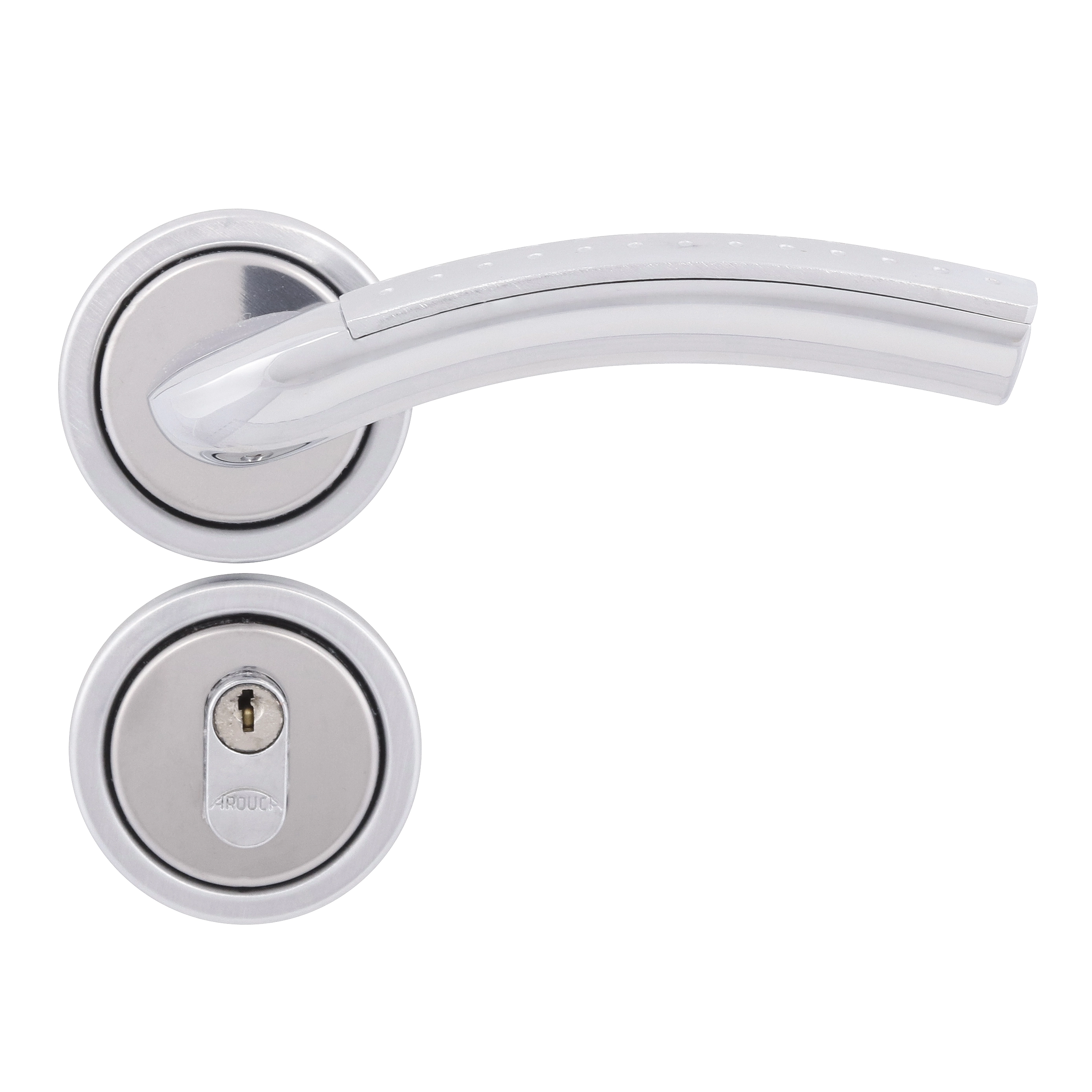 Fechadura Arouca para Porta de Entrada Acetinado 55mm Chave Simples Hebe