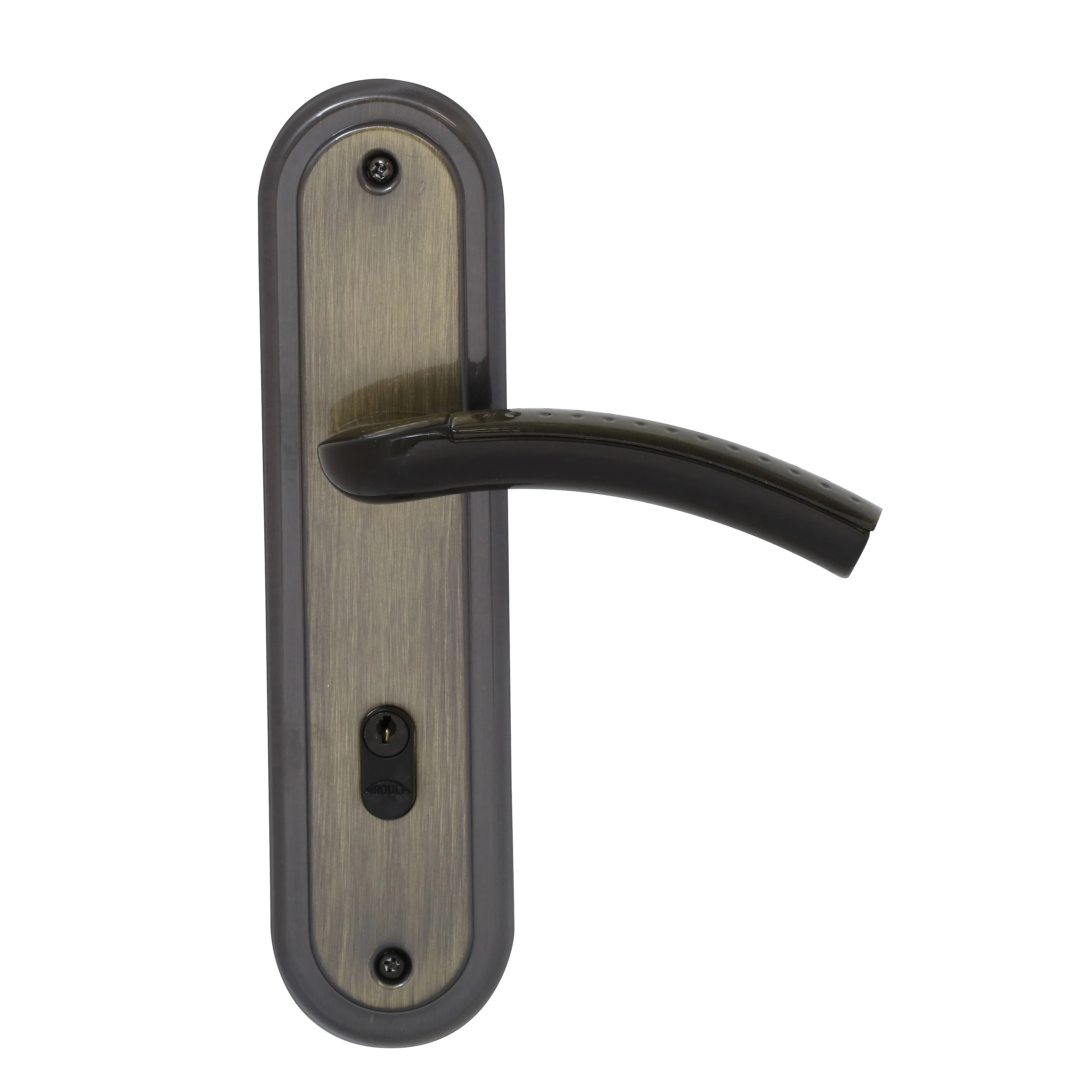 Fechadura para Porta de Entrada Arouca Hebe Antique (Oxidado) 55mm Aço Inox Chave Simples