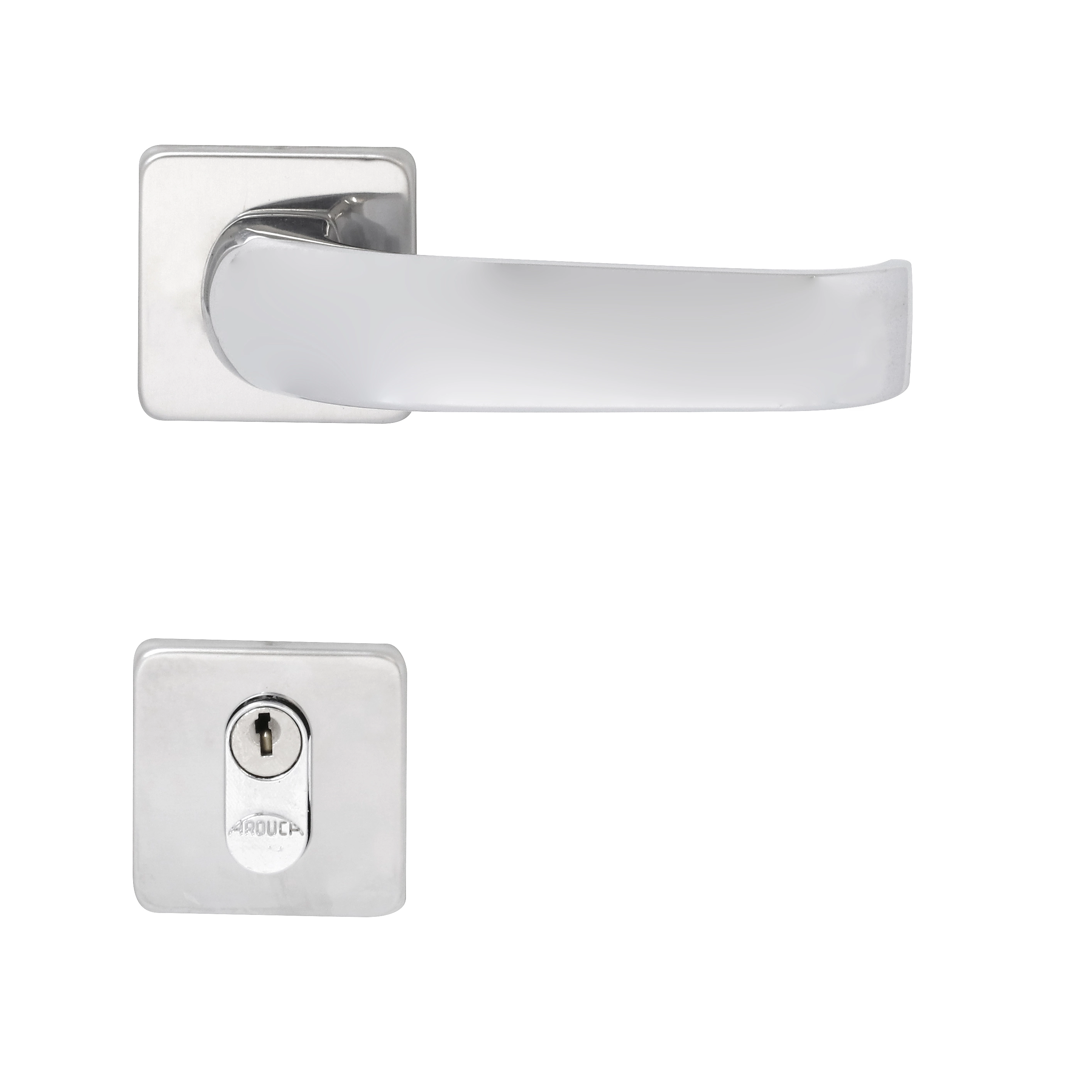 Fechadura Arouca para Porta de Entrada Cromado 40mm Chave Simples Una Z
