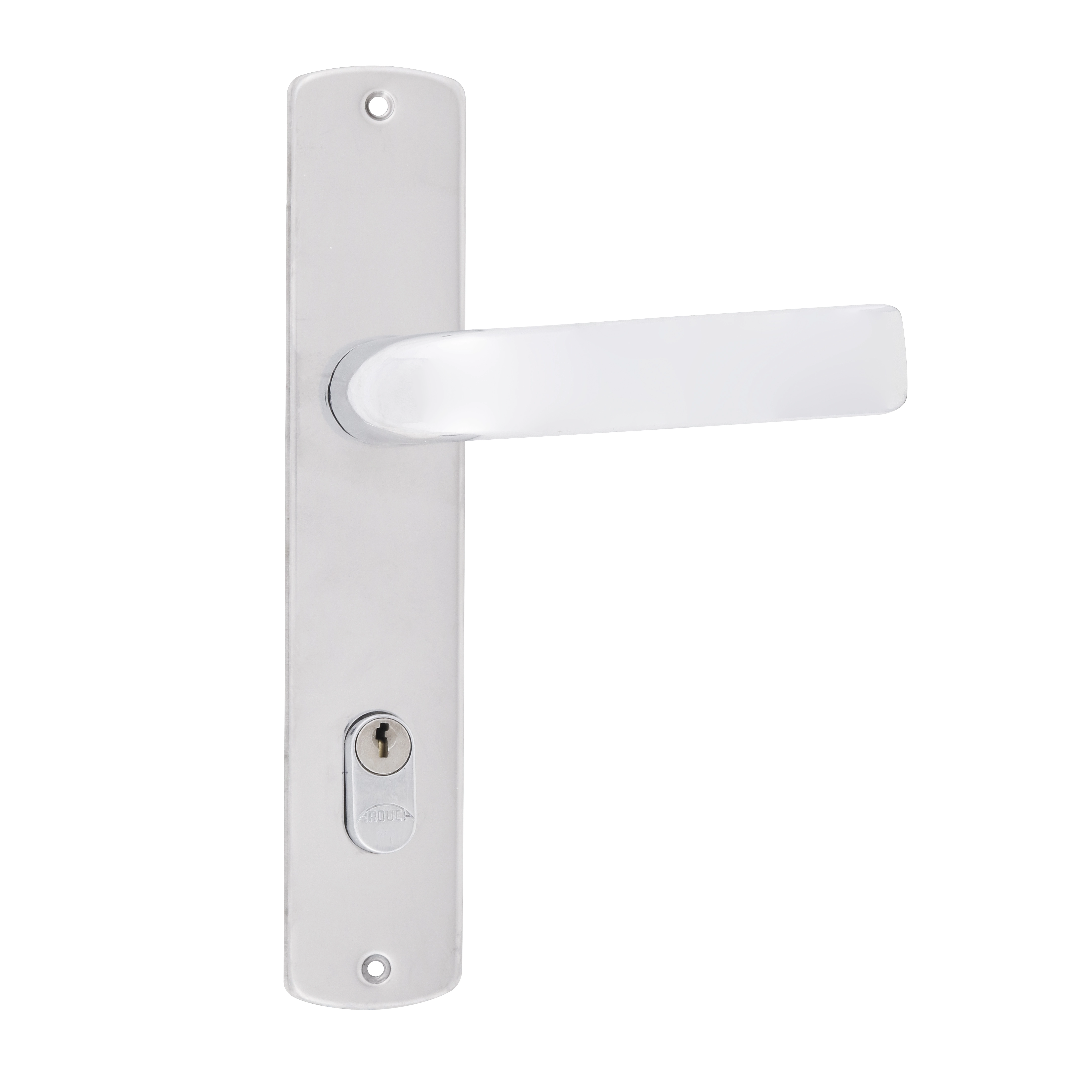 Fechadura para Porta de Entrada Arouca Romana Z Cromado 55mm Aço Inox Chave Simples