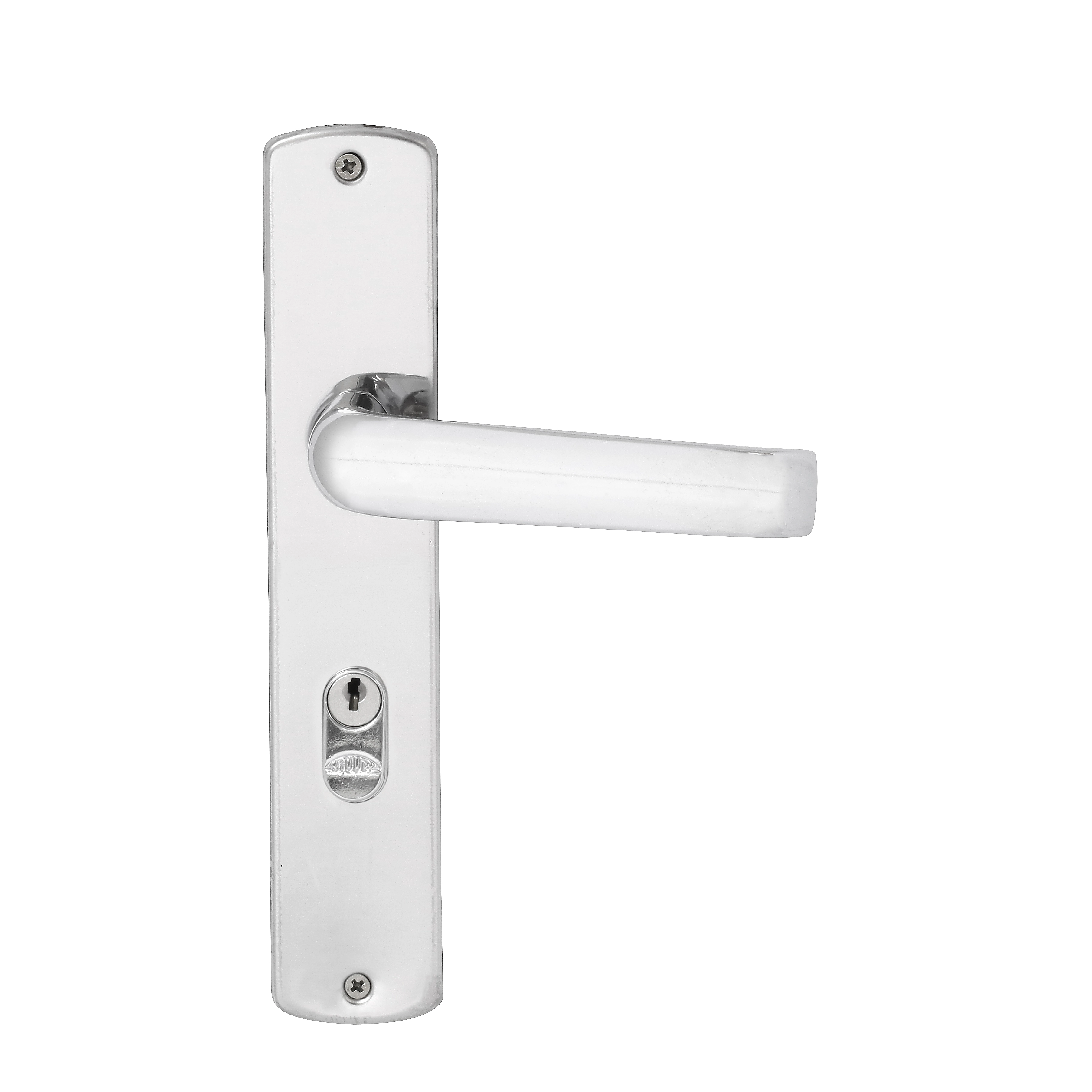 Fechadura para Porta de Entrada Arouca Victoria Cromado 40mm Aço Inox Chave Simples