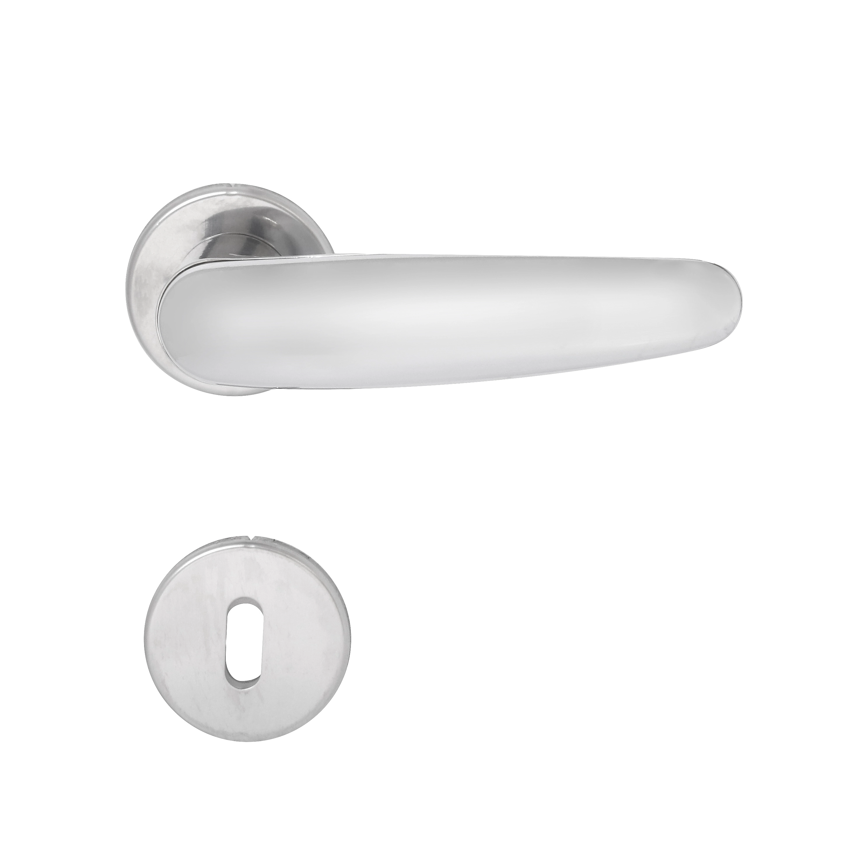 Fechadura para Porta Interna Arouca Polo Z Cromado 55mm Aço Inox Chave Simples