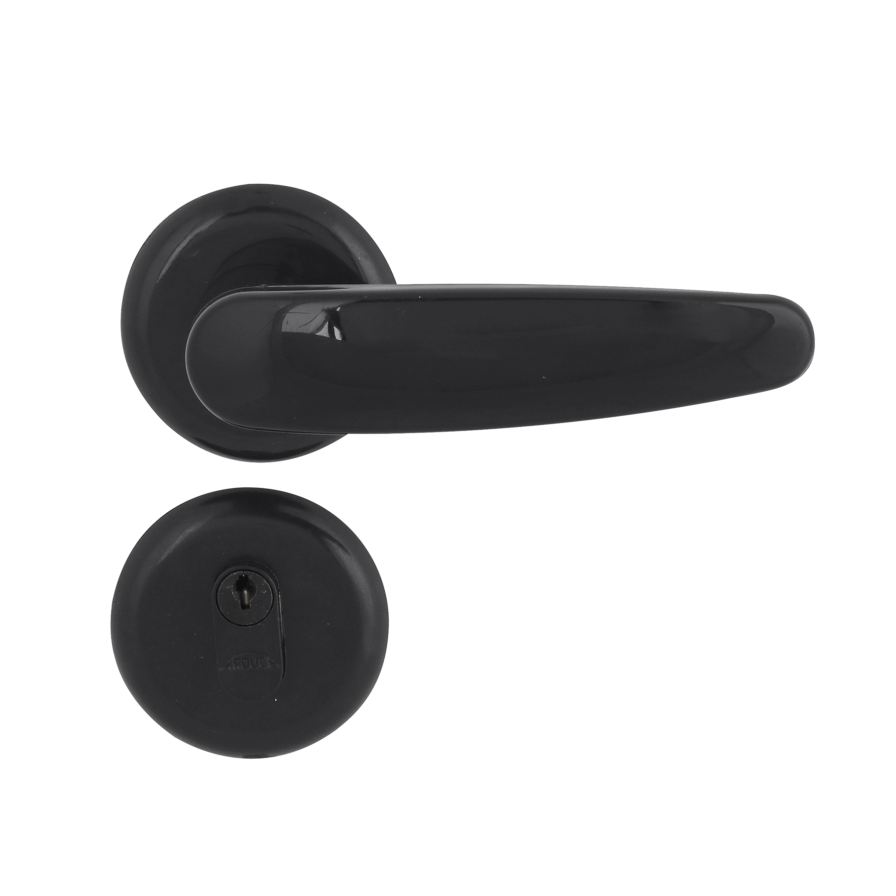 Fechadura Arouca para Porta de Entrada Preto 55mm Chave Simples Polo