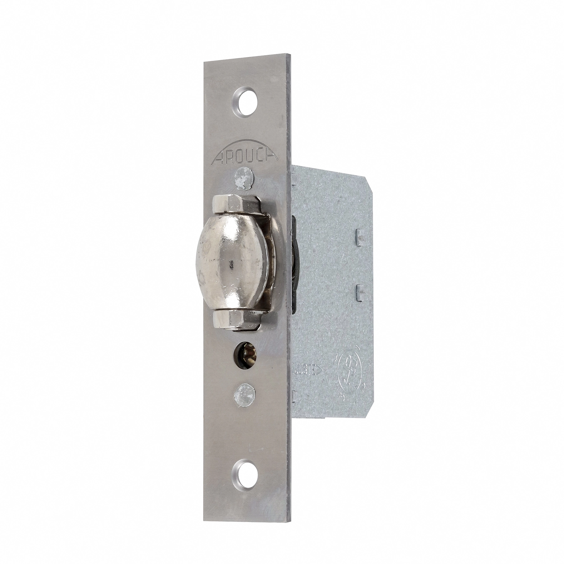 Fechadura Trinco Rolete para Porta Pivotante Arouca Mini 4005 Cromado 40mm Chave Simples